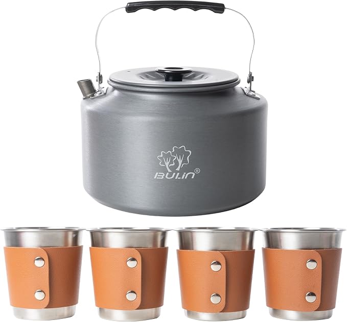 Bulin Camping Kettle, 2.2L Large Portable Stovetop Tea Kettle Fast Heating by BULIN