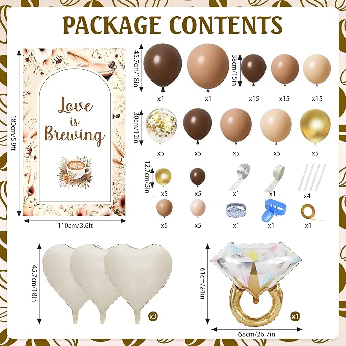 Love is Brewing Bridal Shower Decorations Balloons - Image 2