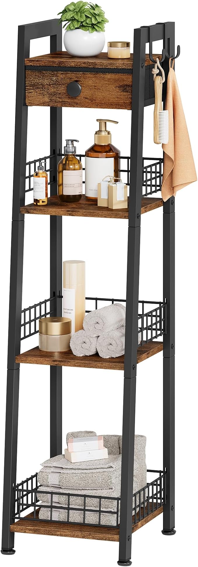 Gewudraw 4-Tier Narrow Ladder Shelf by Gewudraw