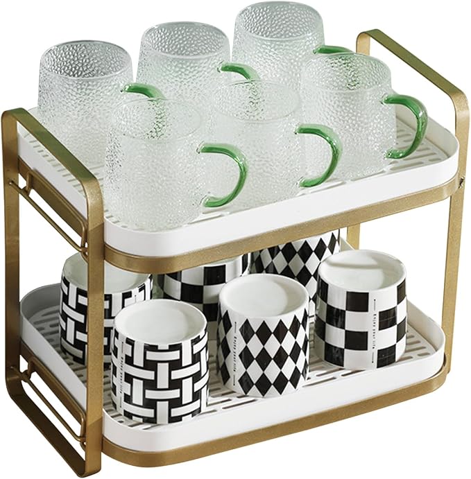 CYEAH 2-Tier Cups Mugs Drying Rack by CYEAH