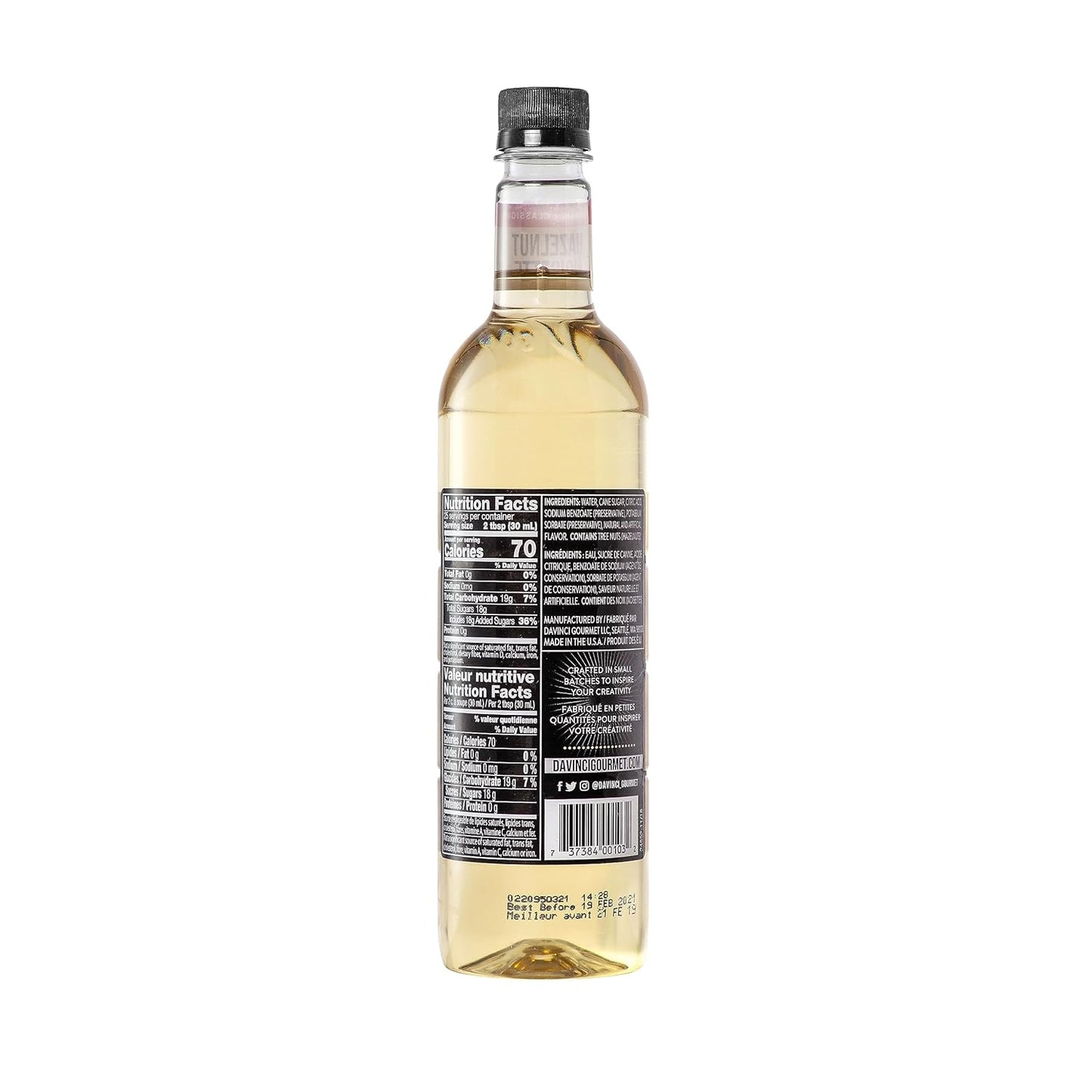 DaVinci Gourmet Classic Original Hazelnut Syrup, 25.4 Fluid Ounces (Pack of 4)