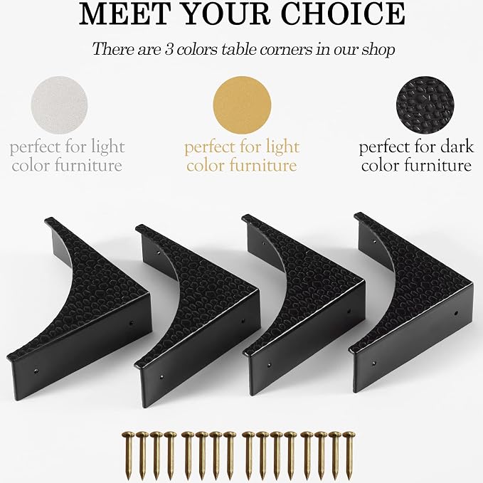 Black Metal Corner Guards Decorative Wood Funiture, 2.56'' Box Corner Protectors - Image 6