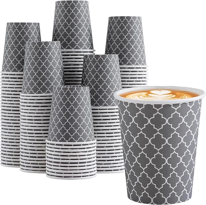 Lamosi Coffee Cups 10 oz 200 Pack, Disposable Paper Coffee Cups, Disposable Cups by BuyNow
