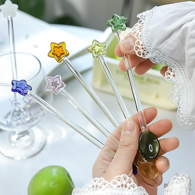 Coffee Glass Spoon, 6.2inch Crystal Clear Stirring Spoons Swizzle Sticks - Image 5