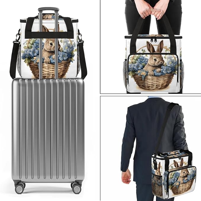 Easter Bunny Coffee Maker Carring Bag, Large Insulated Storage Organizer Case - Image 7