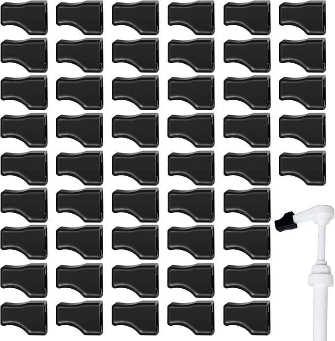50 Pcs Coffee Syrup Pump Tip Covers Black Rubber Caps Fits by OLUTACOT