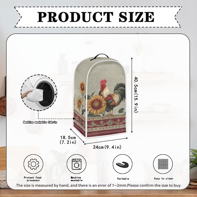 Boho Sunflower Rooster Blender Cover - Image 6