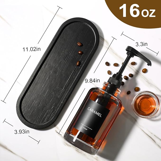 Coffee Syrup Dispenser for Coffee Bar, Glass Syrup Dispenser - Image 2