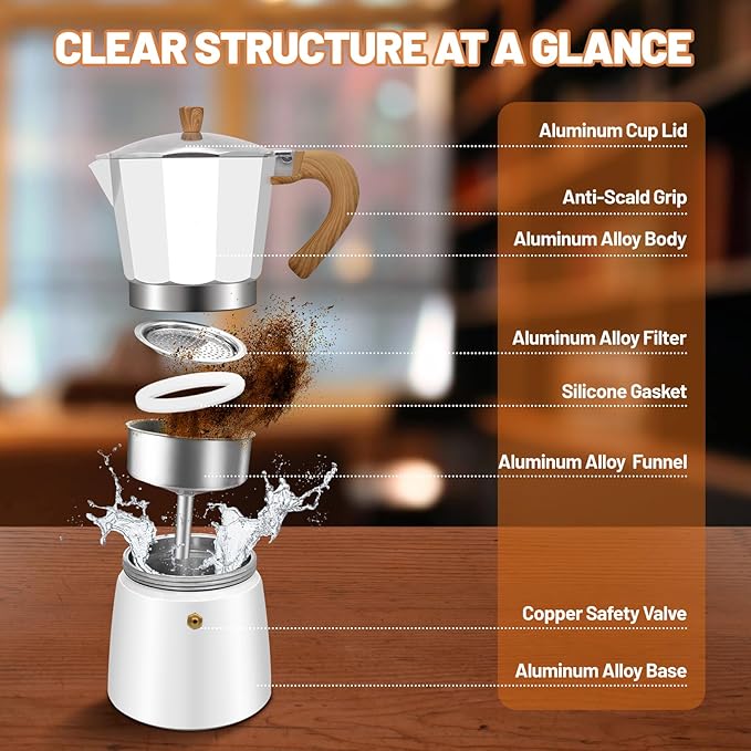 3 Cup Aluminum Espresso Stovetop Moka Pot Express Coffee Maker Percolator - Image 3