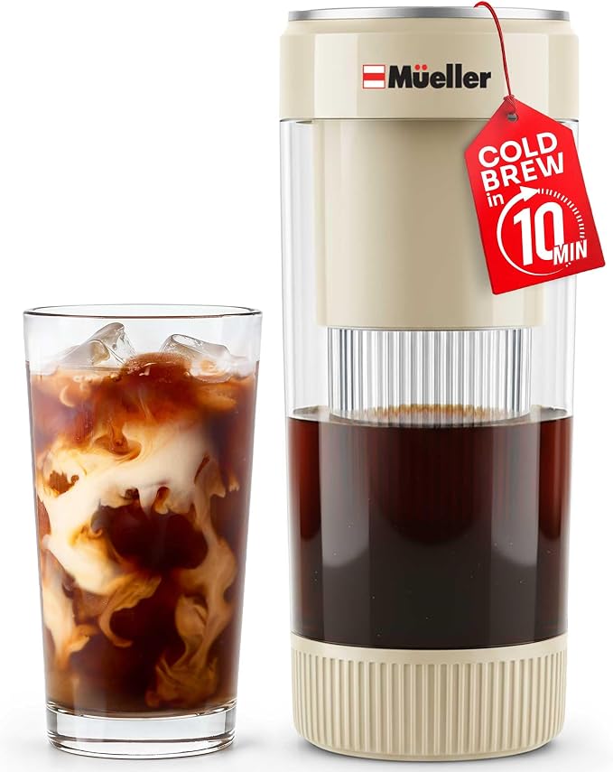 Mueller RapidBrew Cold Brew Coffee Maker – 10 Min Fast Brew Portable by MUELLERHOME