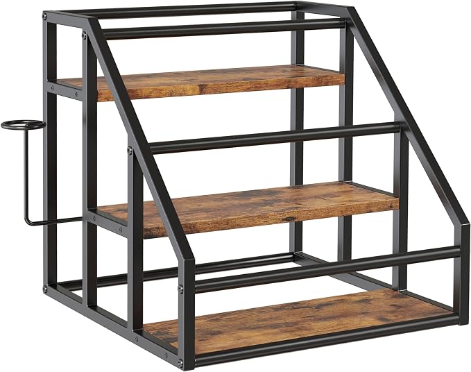 Coffee Syrup Rack Organizer, 3 Tier Countertop Storage Shelves, Kitchen Storage by VANTIMO