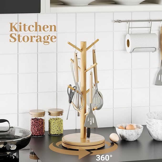 Mug Holder Tree, 360° Rotating Coffee Cup Rack - Image 9