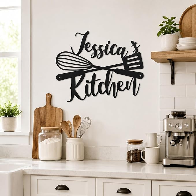 Custom Kitchen Name Sign, Personalized Metal Kitchen Sign, Housewarming Cooking - Image 3