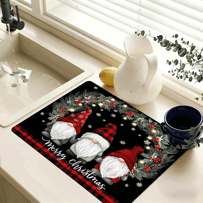 Christmas Gnome Stove Top Cover 28.3 x 20.5 Inches, Heat Resistant Glass Stove - Image 3