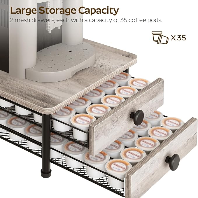 YATINEY Coffee Pod Drawer Holder, 70 Capacity Coffee Capsule Storage Organizer - Image 4