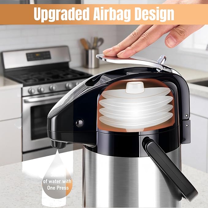 Upgraded Airpot Coffee Carafe - 84oz/2.5L Coffee Carafe - Image 3