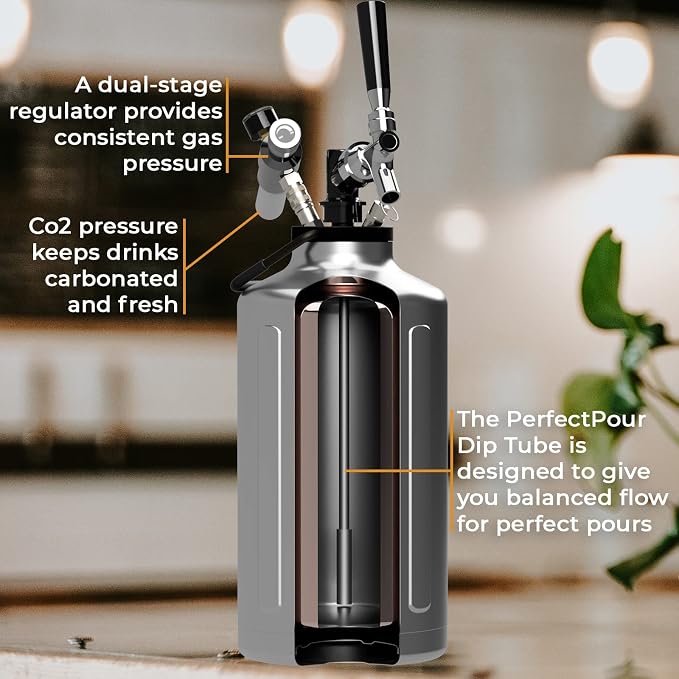 TrailKeg - Carbonated Growler for Beer - Half Gallon - 18/8 Stainless Steel - - Image 4