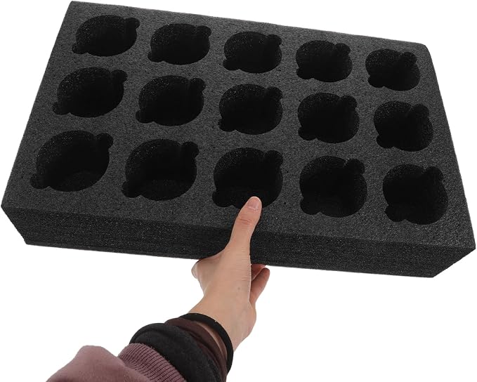 NUOBESTY Foam Milk Tea Cup Carrier Tray, 15-hole Black Multi-cup Beverage Holder - Image 4