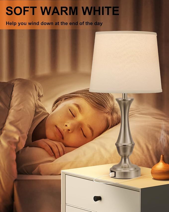Seealle Upgraded Touch Lamps for Night Stands Set of 2 - Image 4