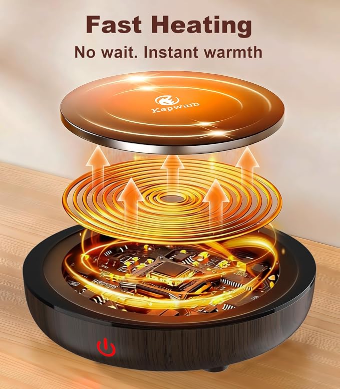 Kepwam Coffee Mug Warmer for Desk, 3-Temp Fast Heating Cup Warmer - Image 2