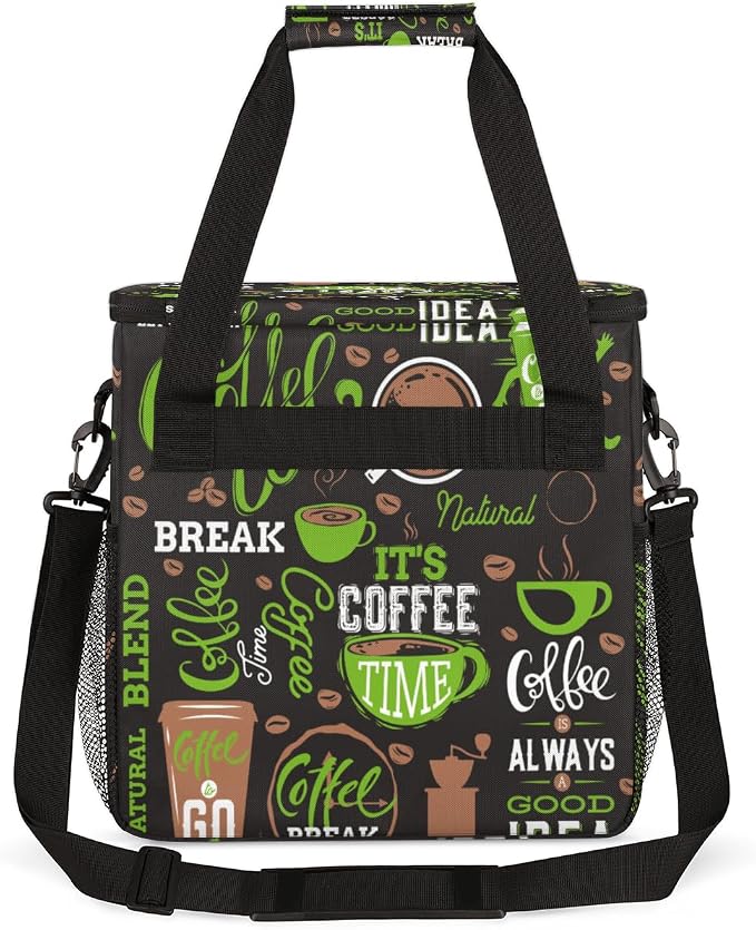 Green Coffee Cafe Maker Carrying Bag Travel Case Compatible - Image 5