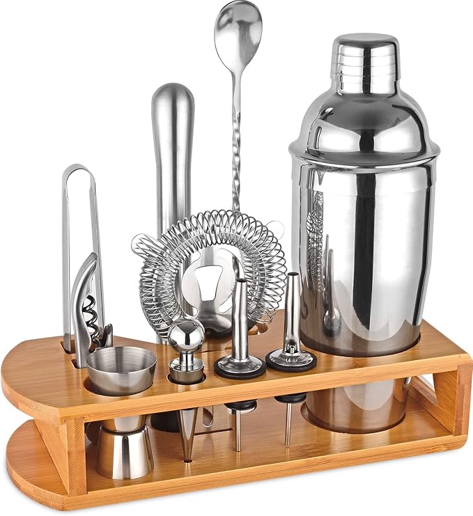 Cocktail Shaker Set Bartender Kit : 12-Piece Bar Tool Set by Wukuna