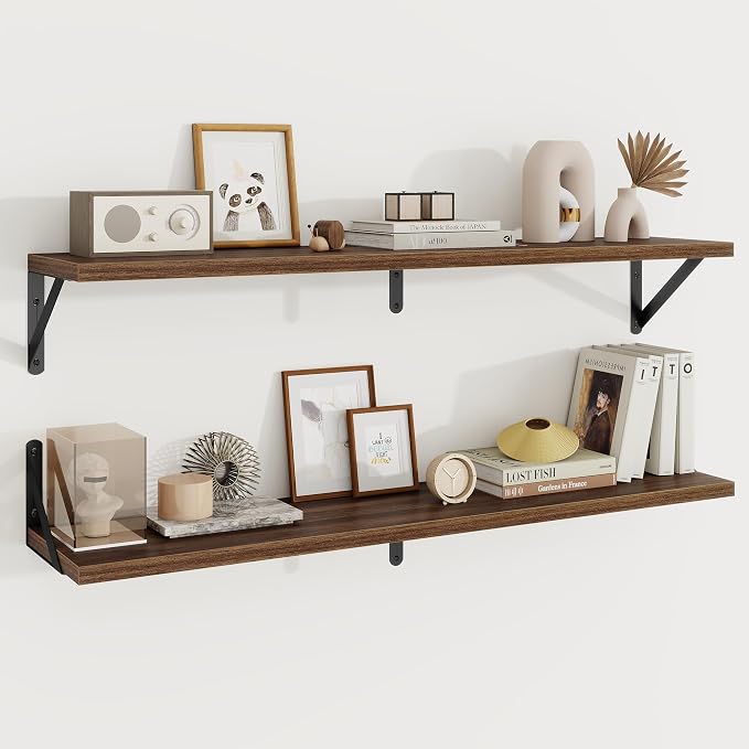 Floating Shelves 8 Inch Deep, 36W x 8D Wall Shelf Set of 2, 60 lbs Heavy Duty by KovaScapeHomeDecor