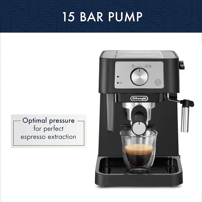 De'Longhi Stilosa Manual Espresso Machine, Compact Coffee Maker, 15 Bar Pump - Image 5