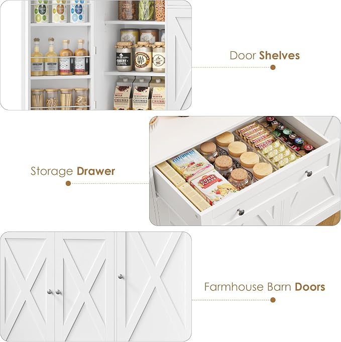 HIFIT 72.8” Tall Kitchen Pantry Cabinet - Image 7