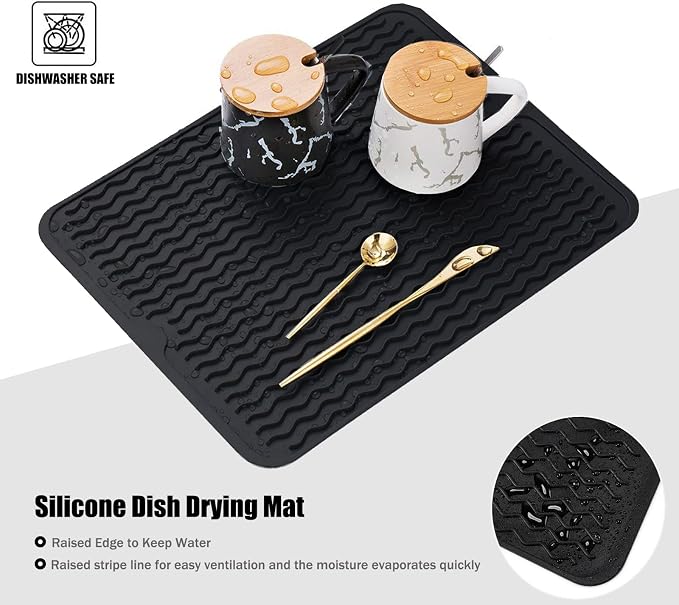 Large 17" x 14" Silicone Dish Drying Mat - Image 3