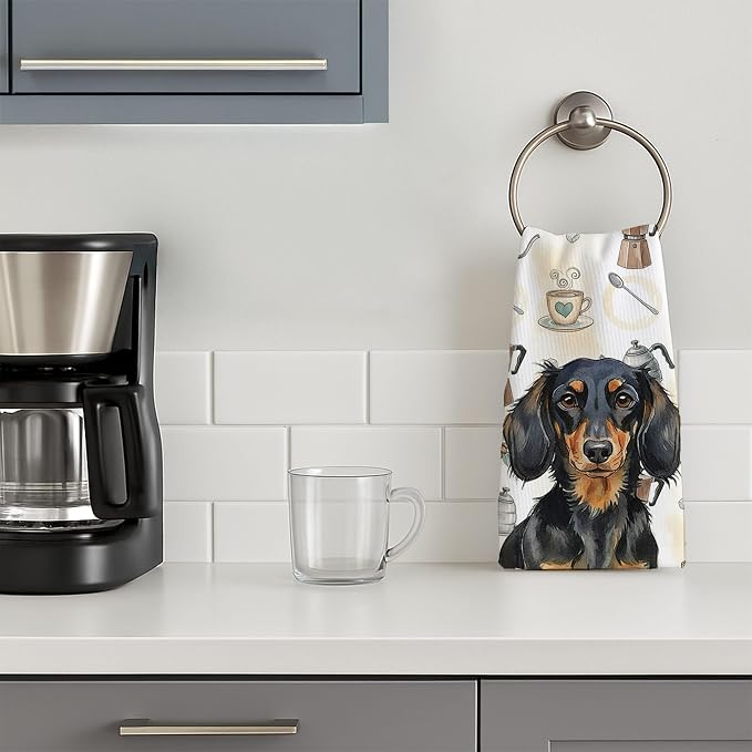 Caroline's Treasures Longhaired Black and Tan Dachshund Coffee Bar Kitchen - Image 3
