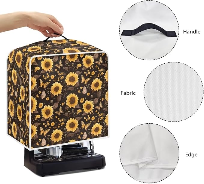 Sunflower Butterfly Coffee Maker Cover Dust Protection Coffee Machine Cover - Image 5