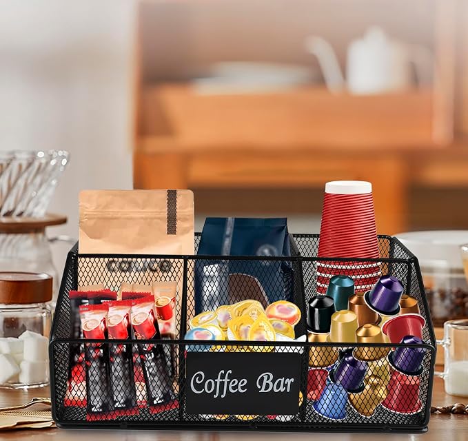 Coffee Bar Organizer for Accessories, Metal Station for Countertop, 5 - Image 4