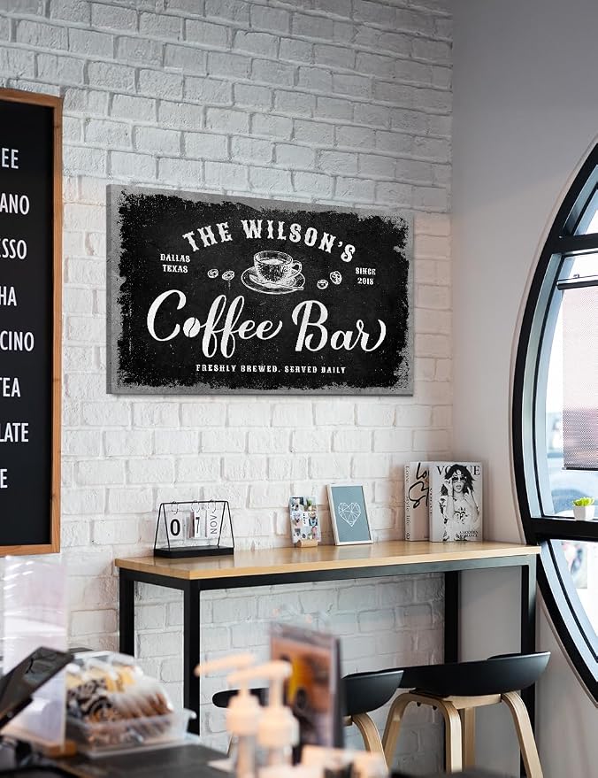 IPIC - Rustic Coffee Bar Sign Brew and Bloom, Large Canvas Print Wall Art - Image 2