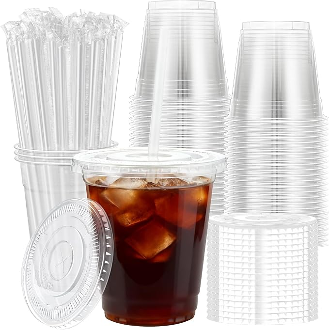 Lamosi 100 Pack 12 oz Clear Plastic Cups by BuyNow