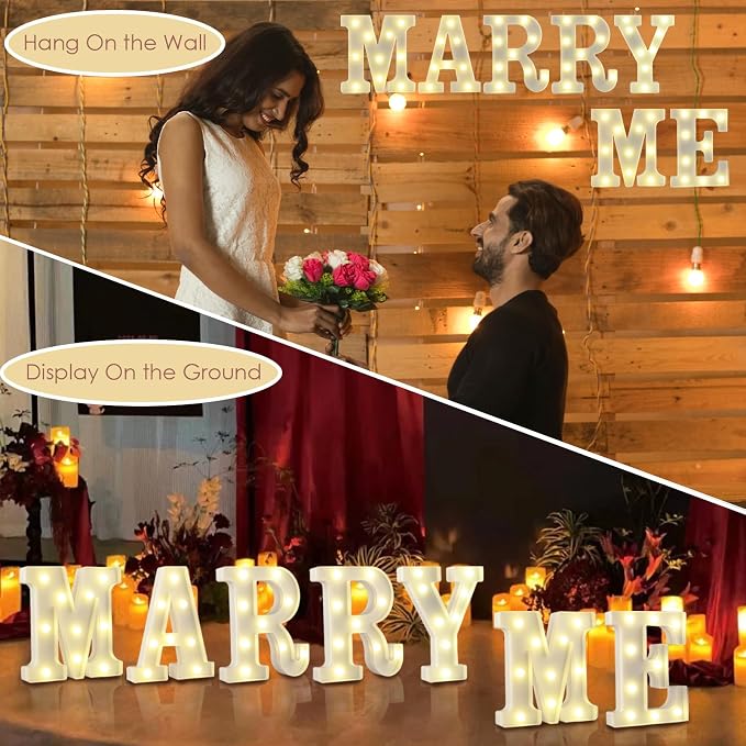 Marry Me Light Up Letters, Will You Marry Me Sign Decorations, Battery Operated - Image 3