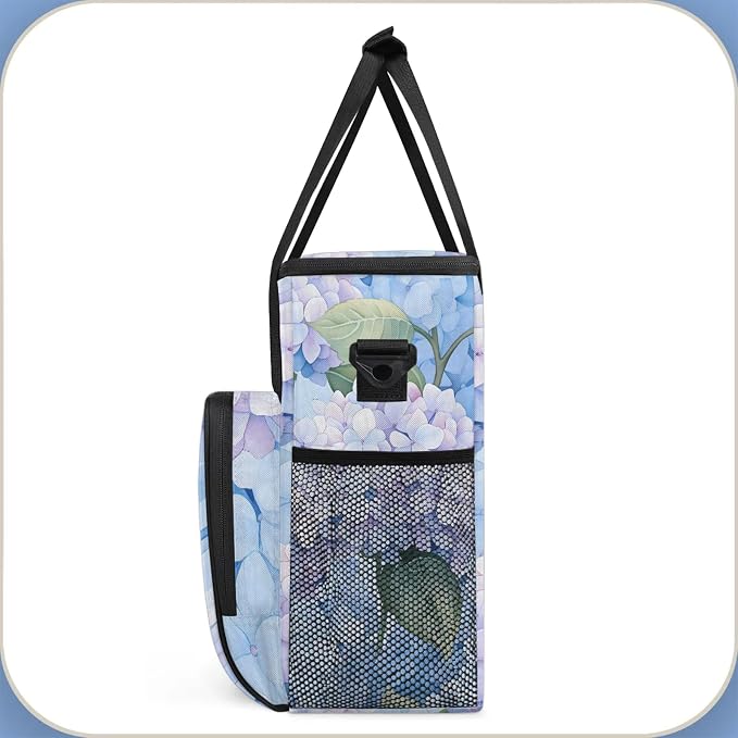 Hydrangea Flower Coffee Maker Carring Bag, Large Insulated Storage Organizer - Image 4