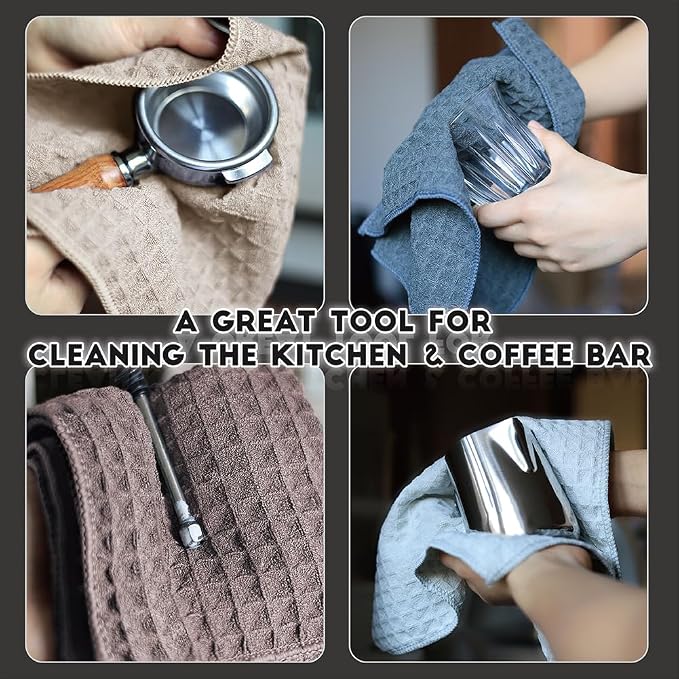 Barista Micro Cloth Set 4 Pack Microfiber Cleaning Cloths Espresso Barista - Image 4