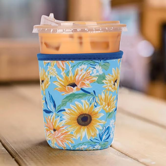 Reusable 3-Pack Iced Coffee Cup Sleeve, Insulated Neoprene, Beverage Holder - Image 2