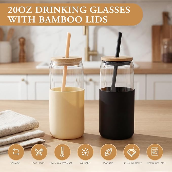 FillTouch 4 Pack 20 oz Glass Cups - Image 5