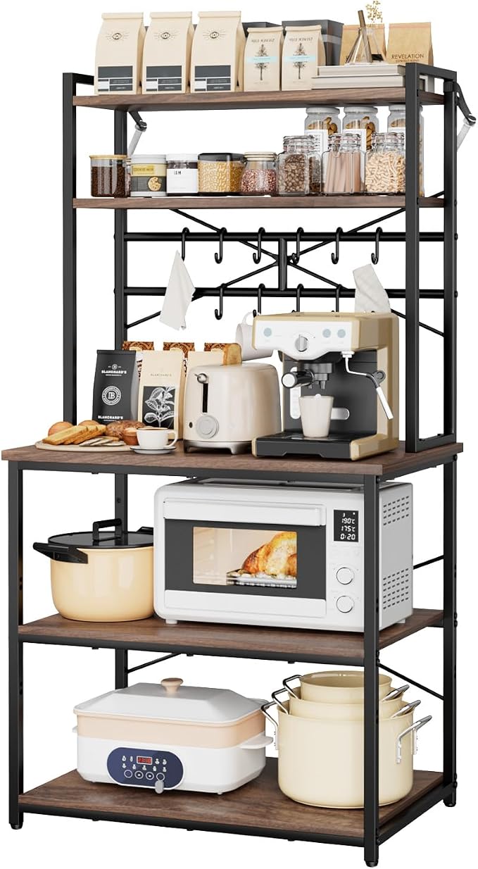 VEVOR Bakers Rack, 31.5 inch Width Microwave Stand, Kitchen Stand by VEVOR