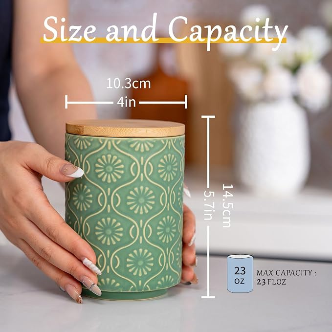 TEATALK Ceramic Canister with Airtight Lid, Tea Storage, 23 Fl Oz - Image 2