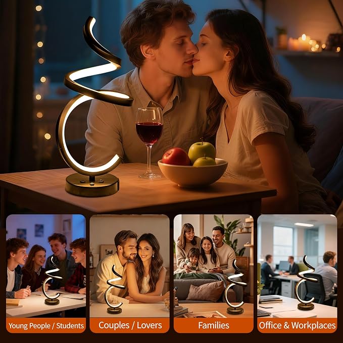 RGB Spiral LED Table Lamp, Dimmable Creative Bedside Lamp, Modern Color - Image 8