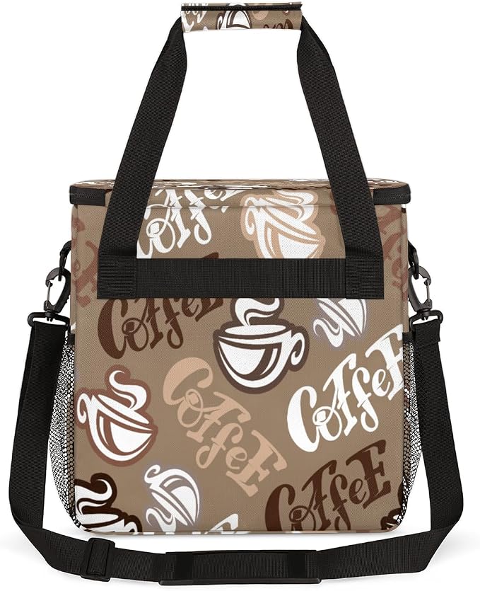 Coffee Time Coffee Maker Carring Bag Hand Drawn Coffee Travel Carrying Storage - Image 5