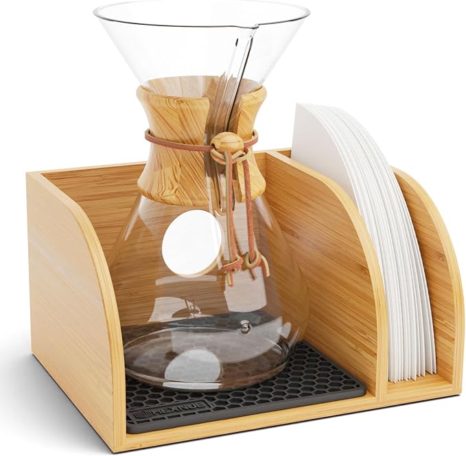 HEXNUB Pour Over Caddy for Chemex Bodum Cosori Coffee Makers Black | Handmade by HEXNUB