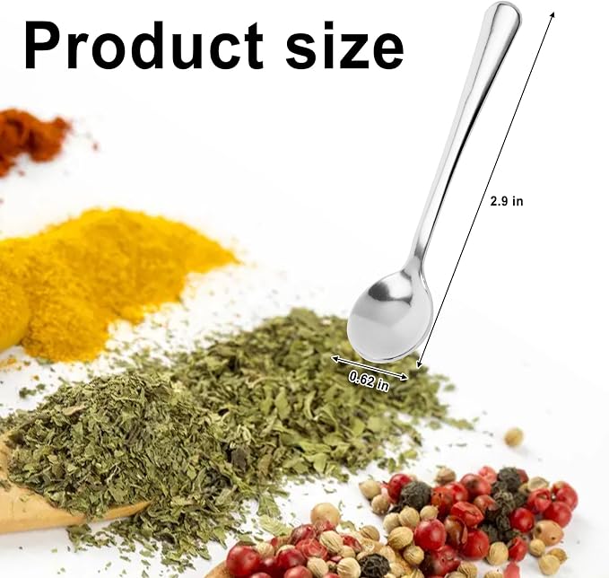 12Pcs Sustard Spoon, Salt Spoon, Tiny Stainless Steel Spoons - Image 2
