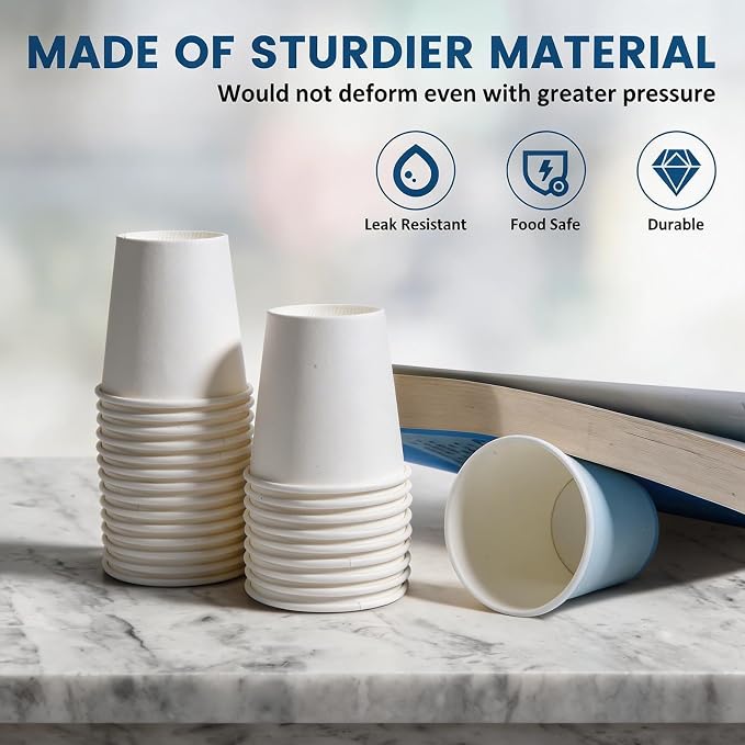 MOUMOULIFE Disposable Paper Coffee Cups 3 oz 1000 Count, Bathroom Cups - Image 7