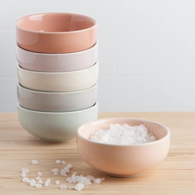 Now Designs Pastel Ceramic Pinch Bowl Set, Soy Sauce Dish, 2 oz - Image 4