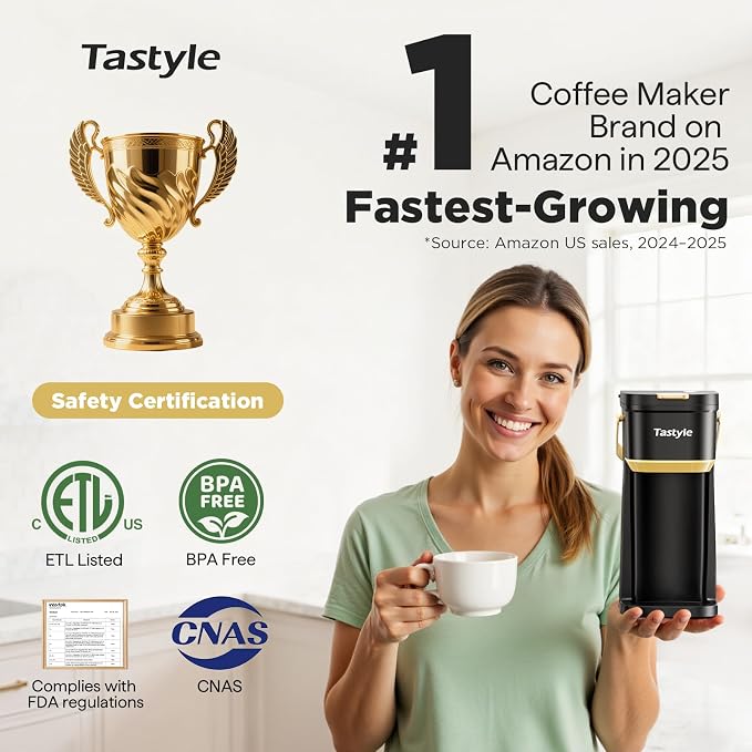Tastyle Single Serve One Cup Coffee Maker, - Image 3
