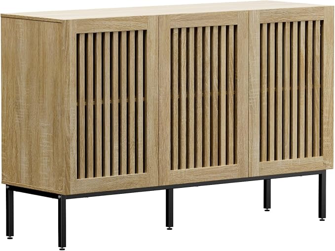 BVIUNTWO Buffet Cabinet with Storage, Sideboard Coffee Bar Cabinet with 3 Doors - Image 7